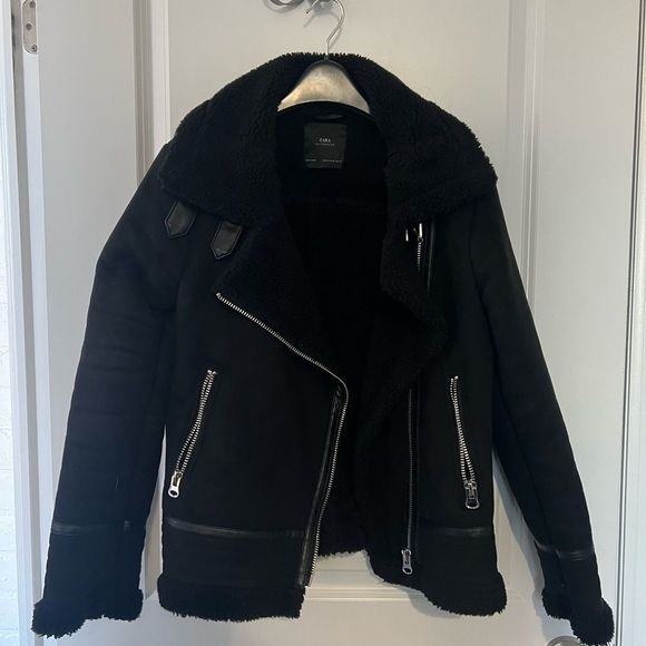 FAUX Shearling moto jacket - Picture 2 of 7